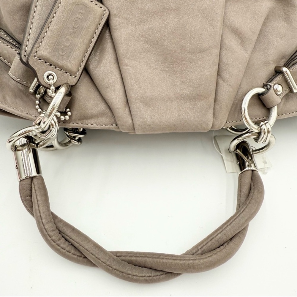 Coach Metallic Leather Twist Handle Satchel Crossbody Bag NWT - Picture 5 of 7